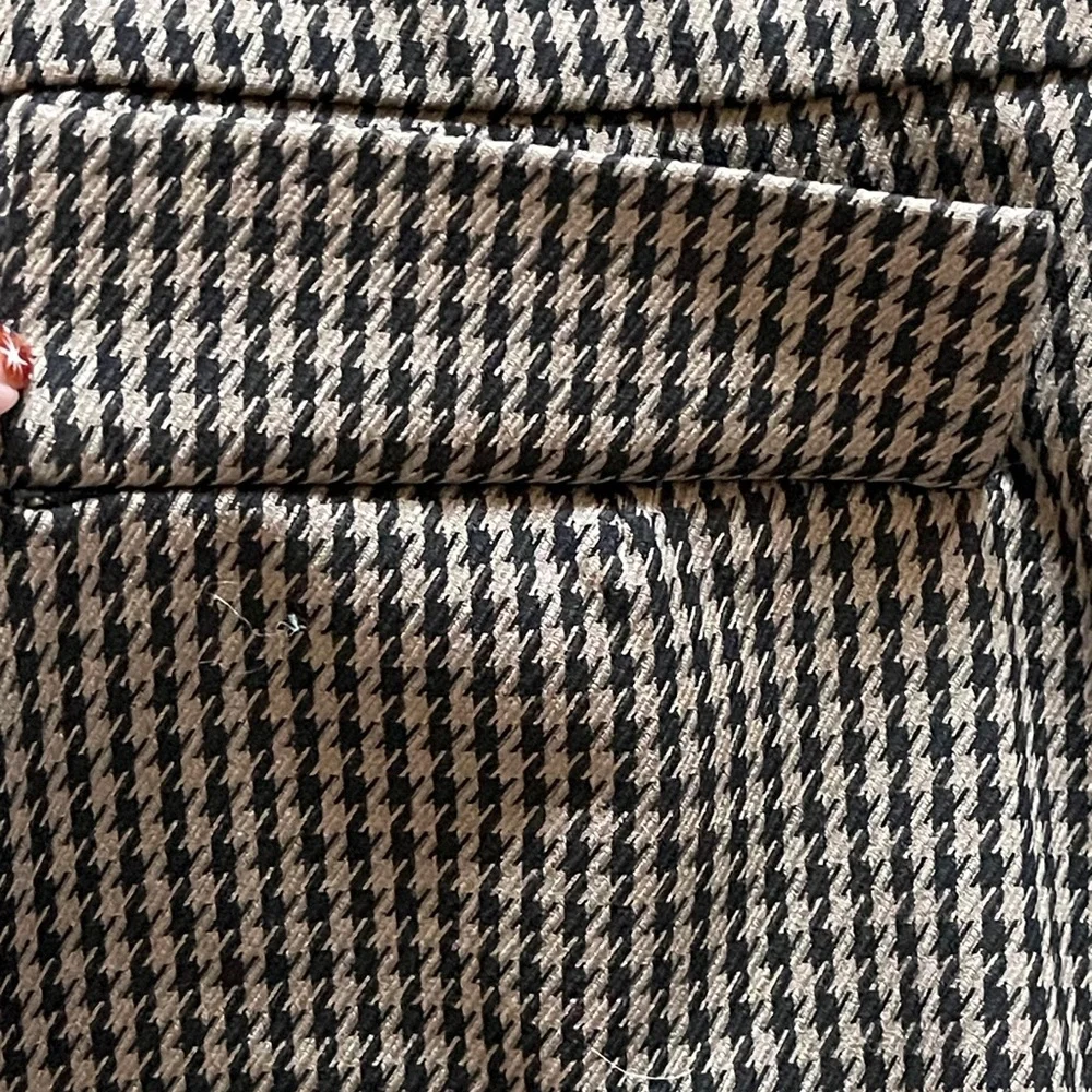 Zara Brown Houndstooth High Waist Tailored Skort Preppy Chic Academia Medium - Picture 11 of 11
